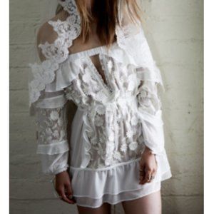 For love & lemons carolina bridal mini dress